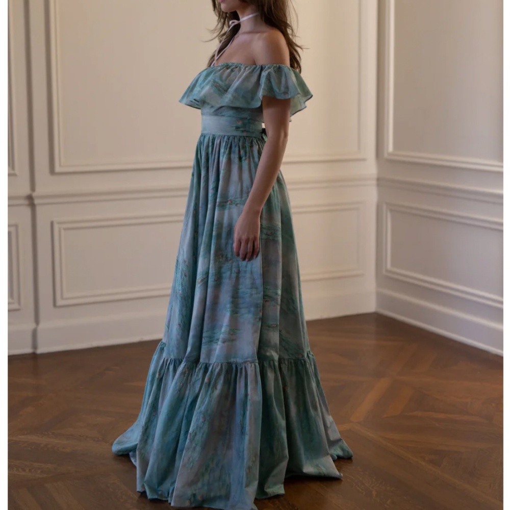 Selkie Mint Green and Seafoam Off-Shoulder Maxi Dress - Picture 9 of 9